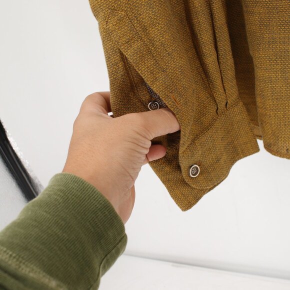 32 Bar Blues Shirt Mens 2XL Linen Cotton blend Button Down Long Sleeve pocket - Picture 5 of 9